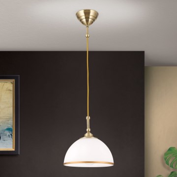 Lampadario a sospensione con filo OLD LAMP 1xE27/40W/230V bianco/ottone