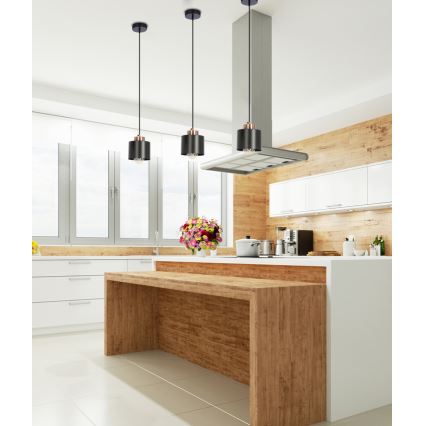 Lampadario a sospensione con filo OLENA 1xE27/60W/230V nero