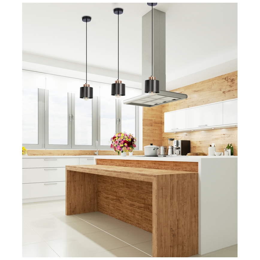 Lampadario a sospensione con filo OLENA 1xE27/60W/230V nero