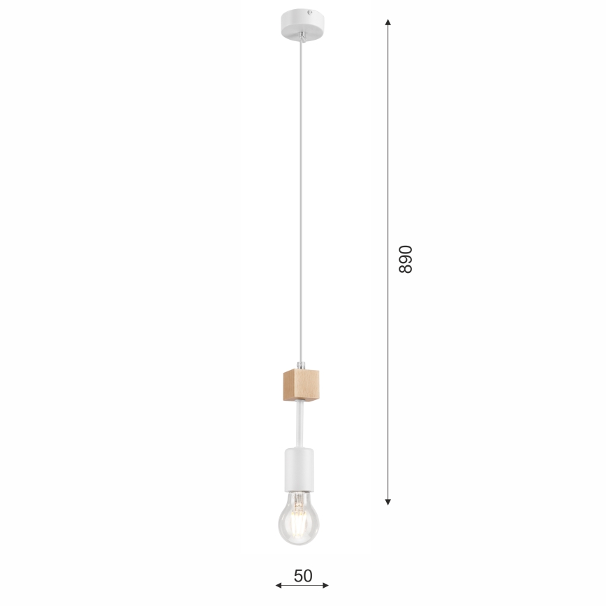 Lampadario a sospensione con filo ORAZIO 1xE27/60W/230V faggio