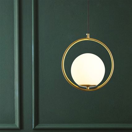 Lampadario a sospensione con filo ORBA 1xE27/15W/230V ottone