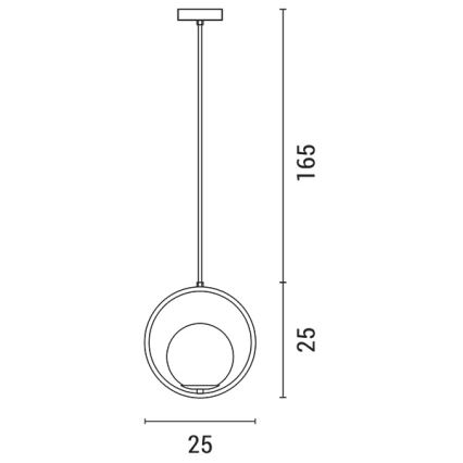 Lampadario a sospensione con filo ORBA 1xE27/15W/230V ottone