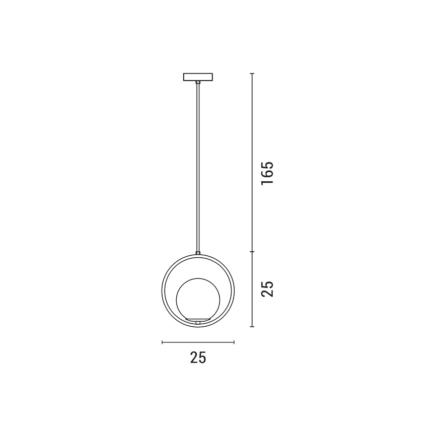 Lampadario a sospensione con filo ORBA 1xE27/15W/230V ottone