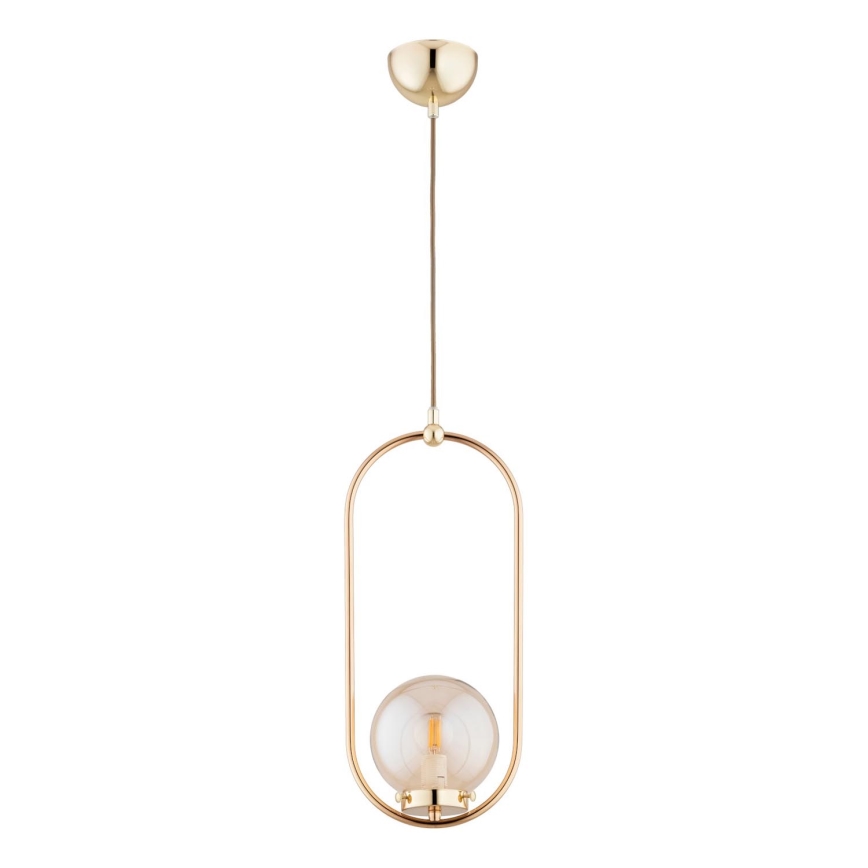 Lampadario a sospensione con filo OVAL 1xE14/10W/230V oro