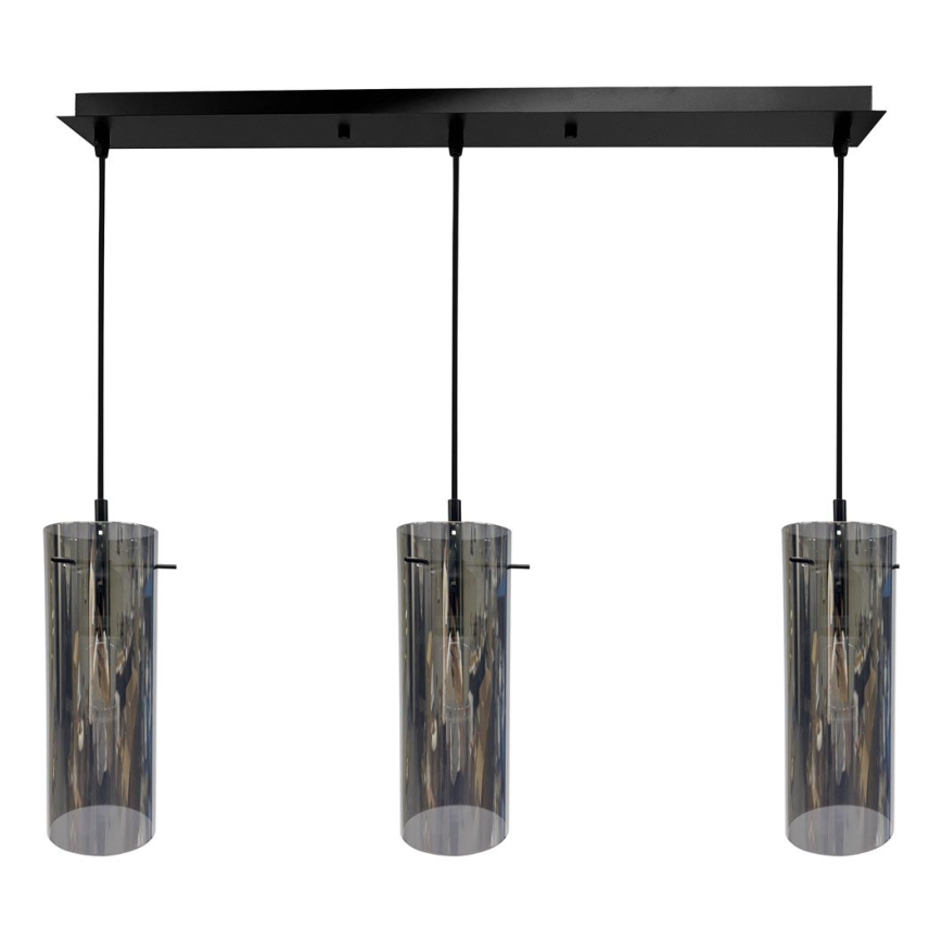 Lampadario a sospensione con filo PADOVA 3xE27/15W/230V nero