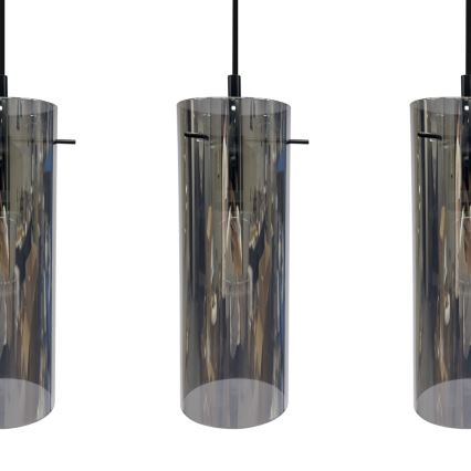 Lampadario a sospensione con filo PADOVA 3xE27/15W/230V nero