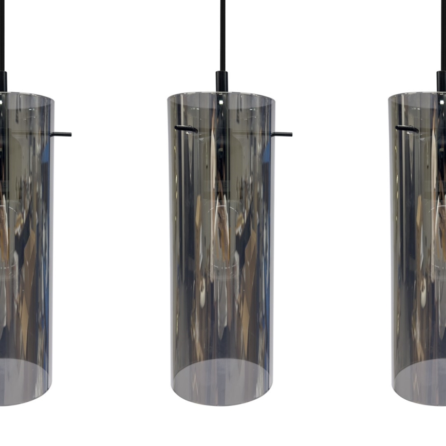 Lampadario a sospensione con filo PADOVA 3xE27/15W/230V nero