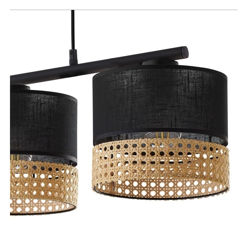 Lampadario a sospensione con filo PAGLIA 3xE27/60W/230V 70 cm