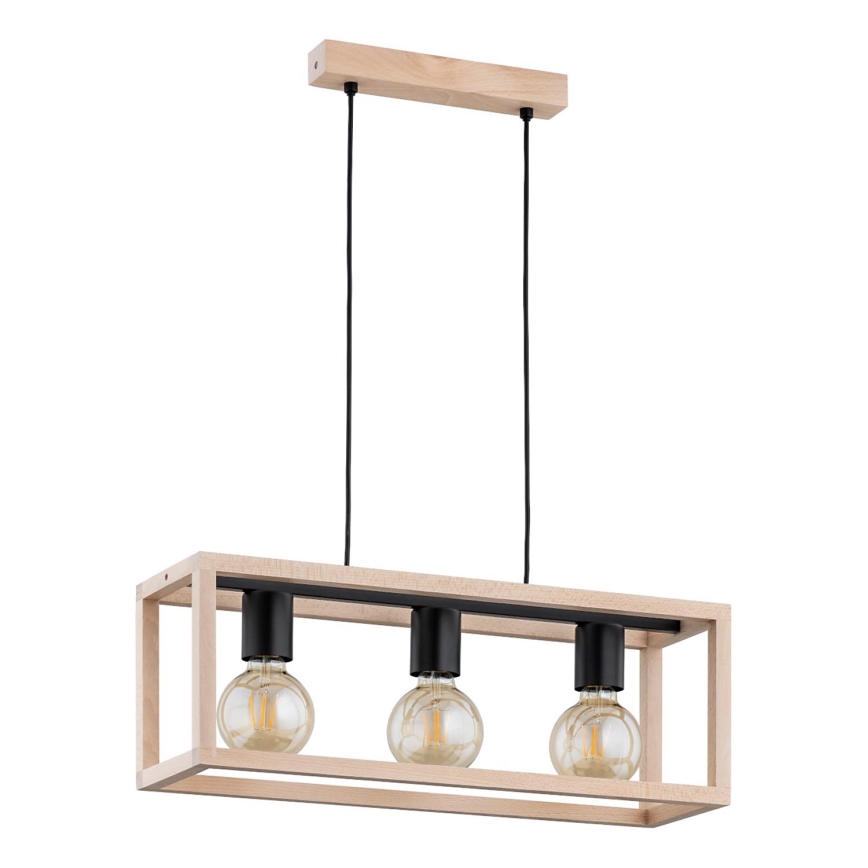 Lampadario a sospensione con filo PAKO 3xE27/15W/230V beige
