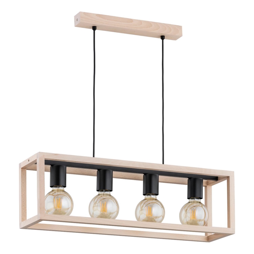 Lampadario a sospensione con filo PAKO 4xE27/15W/230V beige
