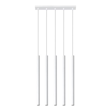 Lampadario a sospensione con filo PASTELO 5xG9/8W/230V bianco