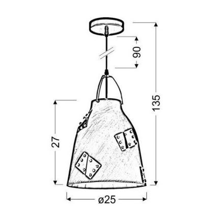 Lampadario a sospensione con filo PATCH 1xE27/60W/230V