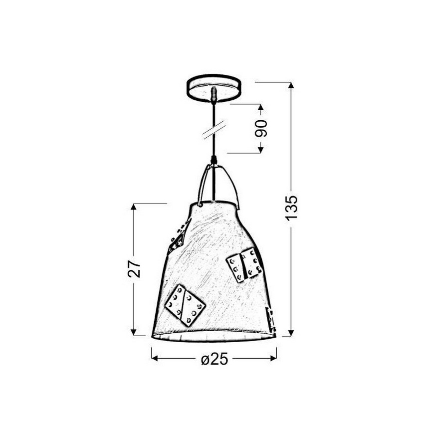 Lampadario a sospensione con filo PATCH 1xE27/60W/230V