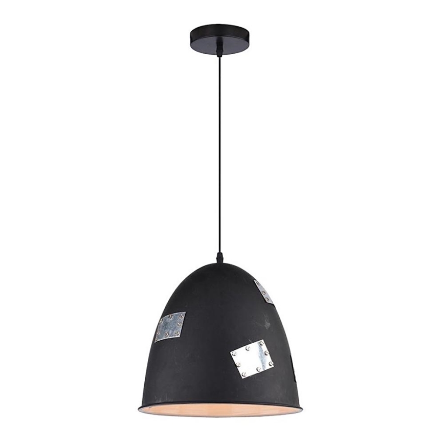 Lampadario a sospensione con filo PATCH 1xE27/60W/230V nero