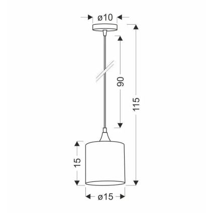 Lampadario a sospensione con filo PATTI 1xE27/60W/230V diametro 15 cm verde