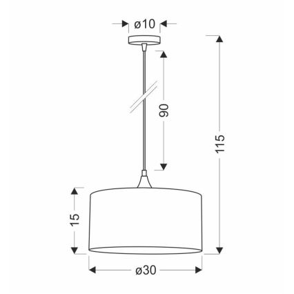 Lampadario a sospensione con filo PATTI 1xE27/60W/230V diametro 30 cm verde