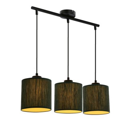 Lampadario a sospensione con filo PATTI 3xE27/60W/230V verde