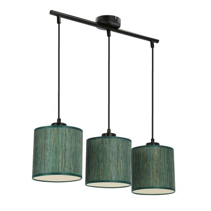 Lampadario a sospensione con filo PATTI 3xE27/60W/230V verde