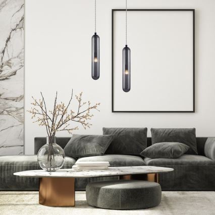 Lampadario a sospensione con filo PAX 1xG9/9W/230V nero