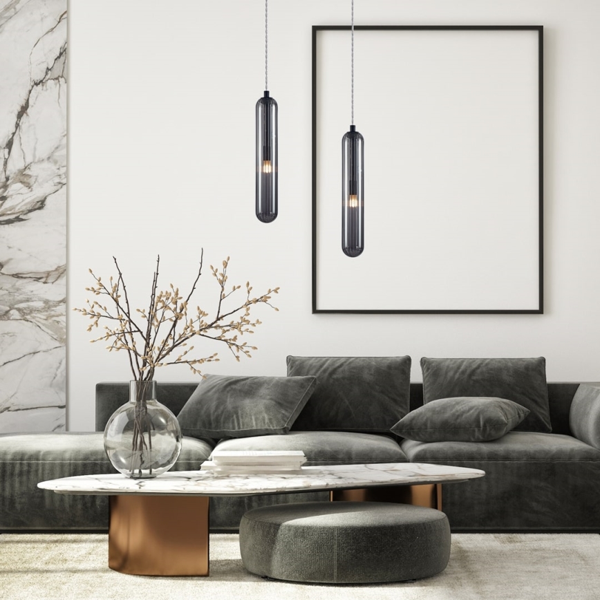 Lampadario a sospensione con filo PAX 1xG9/9W/230V nero
