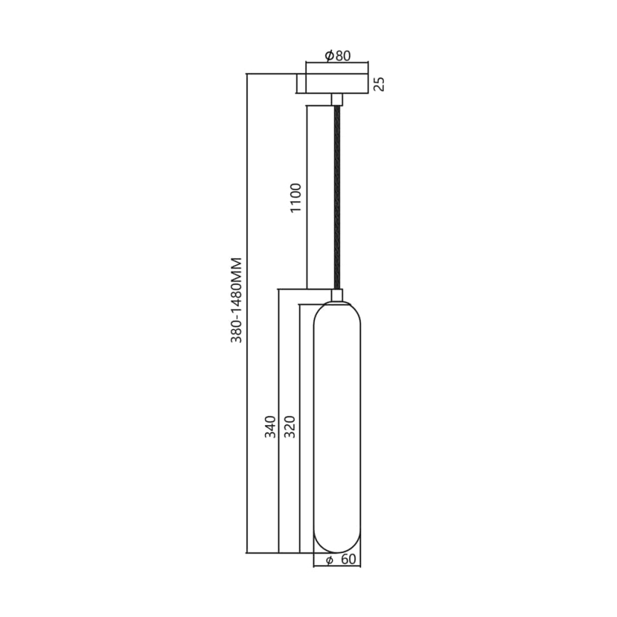 Lampadario a sospensione con filo PAX 1xG9/9W/230V nero