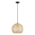 Lampadario a sospensione con filo PELO 1xE27/40W/230V diametro 30 cm rattan
