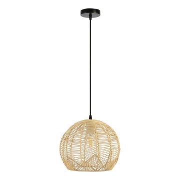 Lampadario a sospensione con filo PELO 1xE27/40W/230V diametro 30 cm rattan