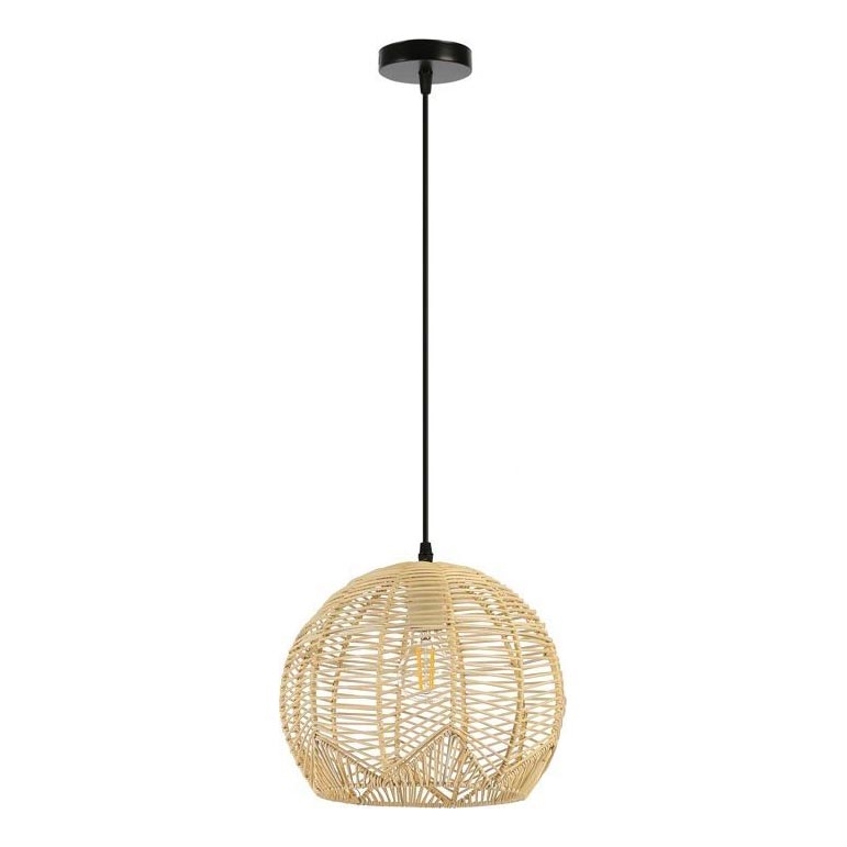 Lampadario a sospensione con filo PELO 1xE27/40W/230V diametro 30 cm rattan