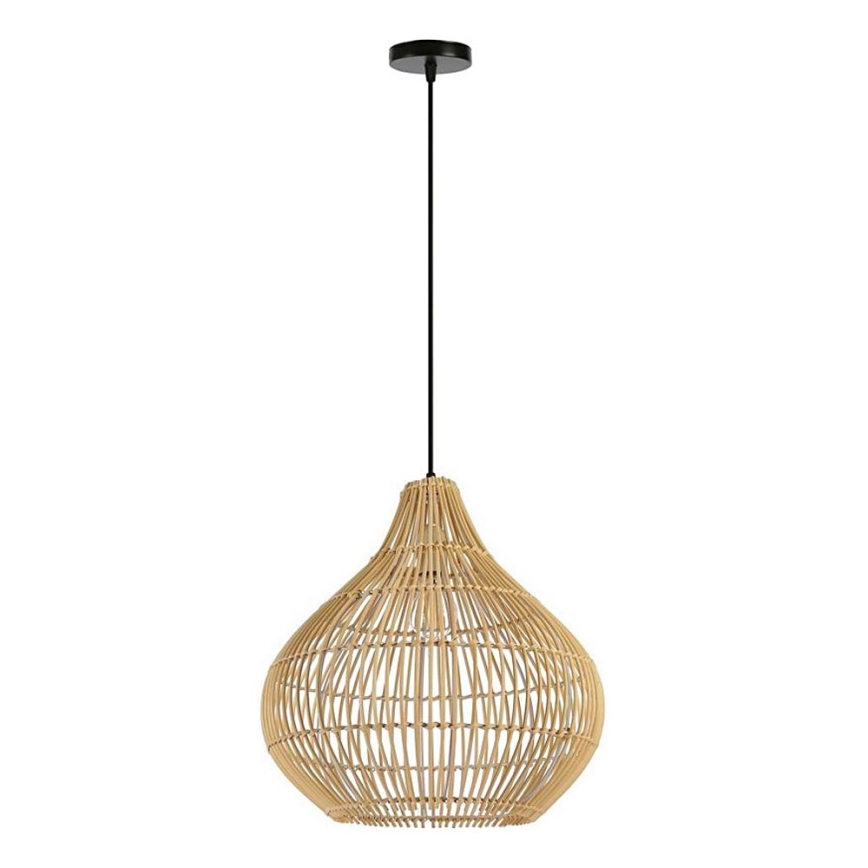 Lampadario a sospensione con filo PELO 1xE27/40W/230V diametro 40 cm rattan