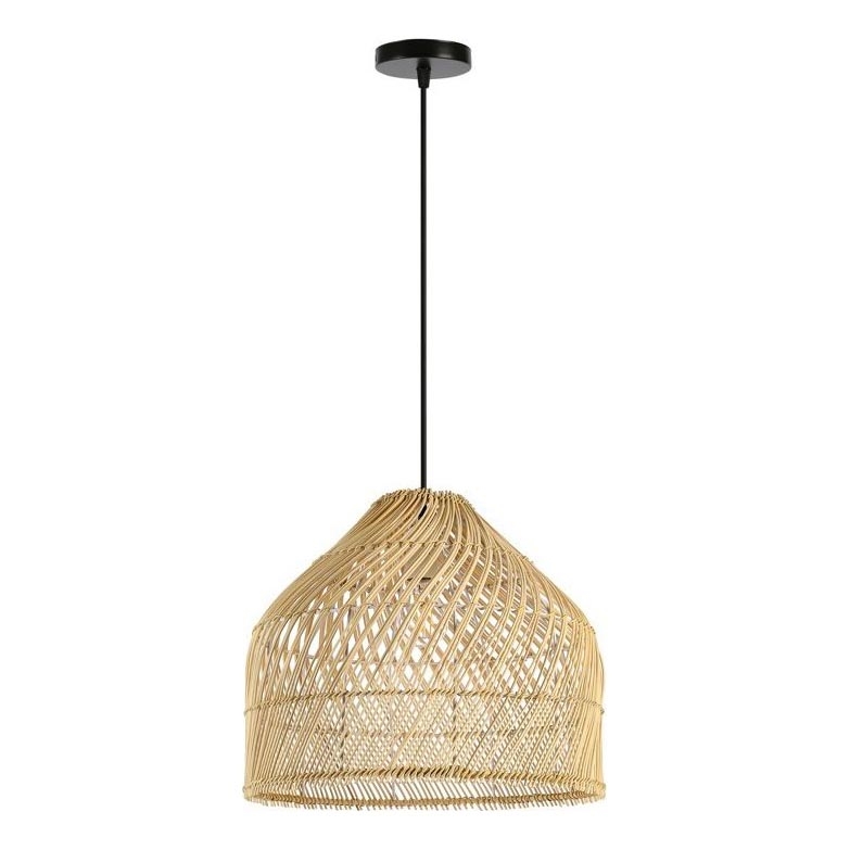 Lampadario a sospensione con filo PELO 1xE27/40W/230V diametro 40 cm rattan