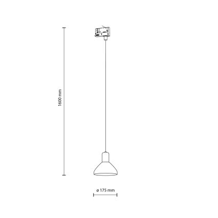 Lampadario a sospensione con filo per sistema a binario trifase NEO 1xE27/15W/230V nero/fumé nero