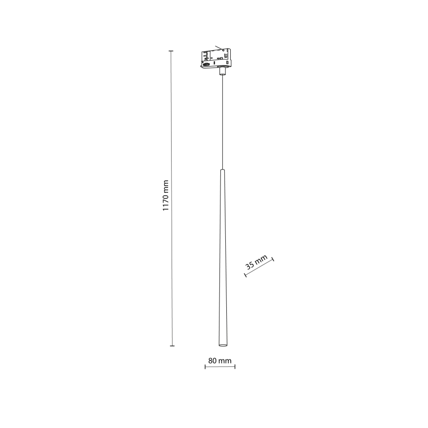 Lampadario a sospensione con filo per sistema a binario trifase PIANO 1xG9/8W/230V nero