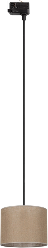 Lampadario a sospensione con filo per sistema a binario trifase TRACER 1xE27/15W/230V diametro 20 cm nero/marrone