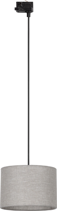 Lampadario a sospensione con filo per sistema a binario trifase TRACER 1xE27/15W/230V diametro 30 cm nero/grigio