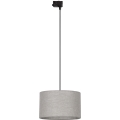 Lampadario a sospensione con filo per sistema a binario trifase TRACER 1xE27/15W/230V diametro 38 cm nero/grigio