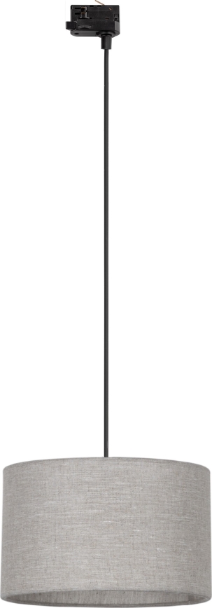 Lampadario a sospensione con filo per sistema a binario trifase TRACER 1xE27/15W/230V diametro 38 cm nero/grigio