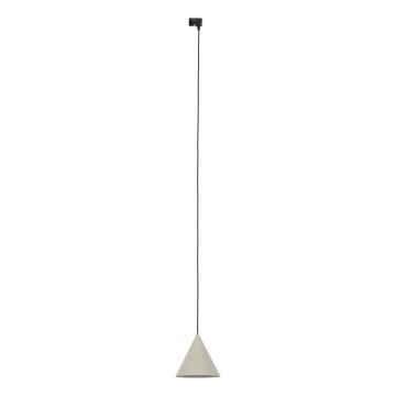 Lampadario a sospensione con filo per sistema ferroviario monofase CONO 1xE27/15W/230V nero/beige