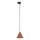Lampadario a sospensione con filo per sistema ferroviario monofase CONO 1xE27/15W/230V nero/color mattone