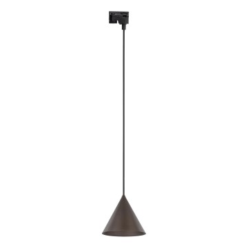 Lampadario a sospensione con filo per sistema ferroviario monofase CONO 1xE27/15W/230V nero/marrone
