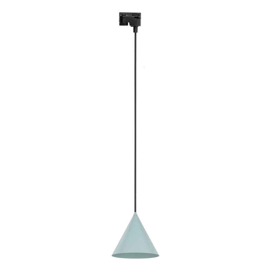 Lampadario a sospensione con filo per sistema ferroviario monofase CONO 1xE27/15W/230V nero/menta