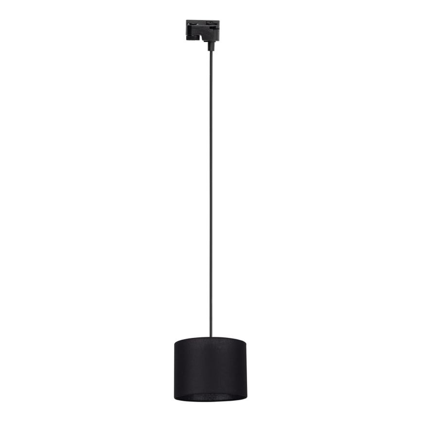Lampadario a sospensione con filo per sistema ferroviario monofase TRACER 1xE27/15W/230V diametro 20 cm nero