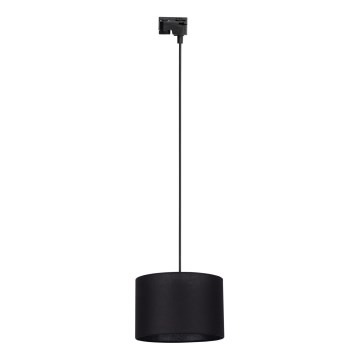 Lampadario a sospensione con filo per sistema ferroviario monofase TRACER 1xE27/15W/230V diametro 30 cm nero