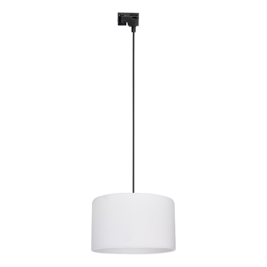 Lampadario a sospensione con filo per sistema ferroviario monofase TRACER 1xE27/15W/230V diametro 38 cm nero/bianco