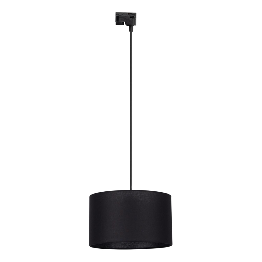 Lampadario a sospensione con filo per sistema ferroviario monofase TRACER 1xE27/15W/230V diametro 38 cm nero