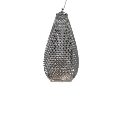 Lampadario a sospensione con filo PETRA 1xE27/60W/230V grigio