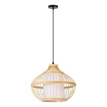 Lampadario a sospensione con filo PINCHOS 1xE27/40W/230V diametro 40 cm bambù