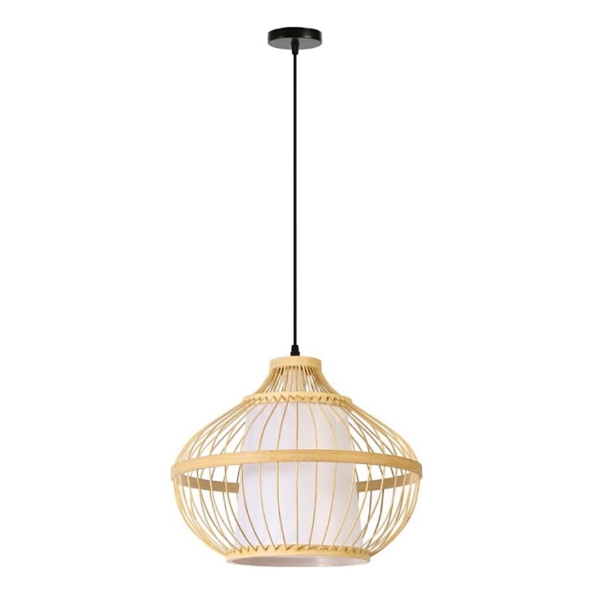 Lampadario a sospensione con filo PINCHOS 1xE27/40W/230V diametro 40 cm bambù