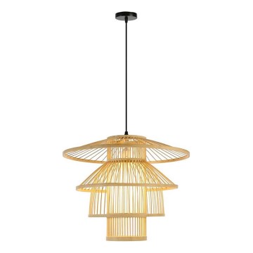 Lampadario a sospensione con filo PINCHOS 1xE27/40W/230V diametro 50 cm bambù