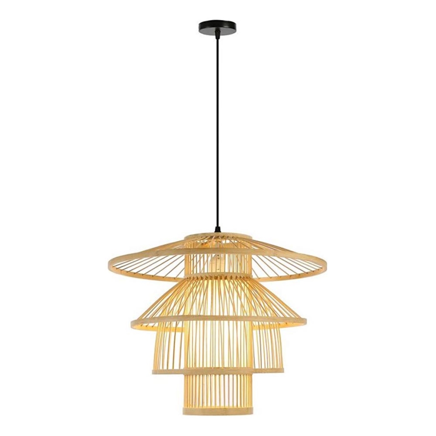 Lampadario a sospensione con filo PINCHOS 1xE27/40W/230V diametro 50 cm bambù