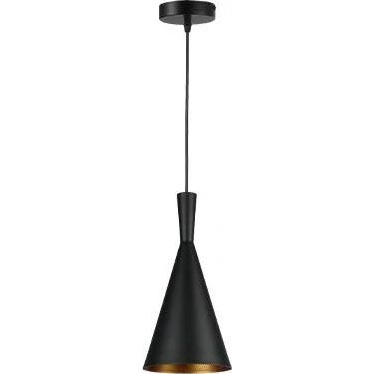 Lampadario a sospensione con filo PINIO 1xE27/60W/230V diametro 19 cm nero